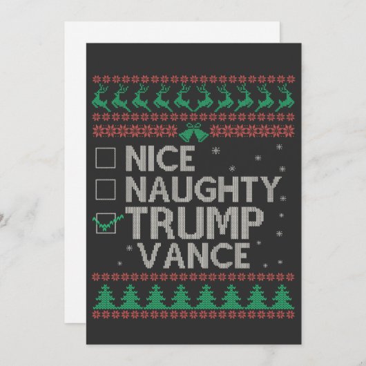 トランプ ヴァンス 選挙 ダサい クルーエル クリスマス ニット (正面/裏面)
