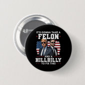 トランプ ヴァンス 重罪人とヒルビリーで 缶バッジ (正面&裏面)