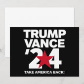 トランプ ヴァンス 2024 投票 トランプ 2024 選挙 招待状 (正面/裏面)