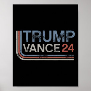 トランプ ヴァンス 2025 ヴィンテージ ダストレス レトロ ストライプ R ポスター