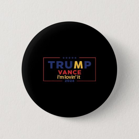トランプ ヴァンス I'm Lovin It 2025 楽しい名言 引用 T 缶バッジ (正面)
