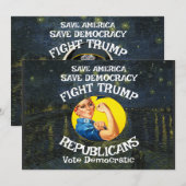 トランプ 共和党 誕生日 休日 男の子 女の子 招待状 (正面/裏面)