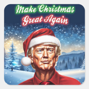 トランプ – 再びクリスマスを作素晴らしる スクエアシール