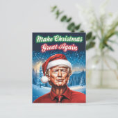 トランプ – 再びクリスマスを作素晴らしる ポストカード (スタンド正面)