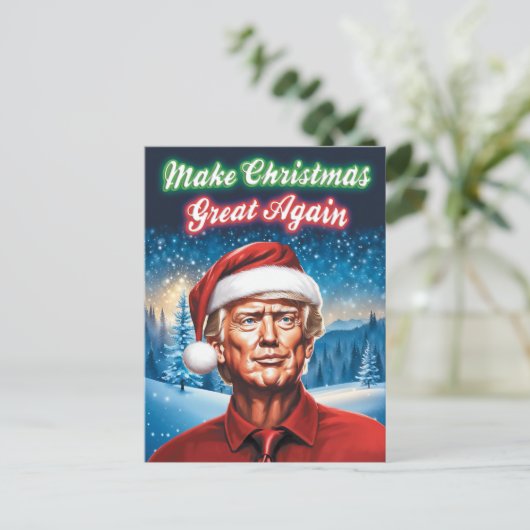 トランプ – 再びクリスマスを作素晴らしる ポストカード (スタンド正面)