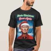 トランプ – 再びクリスマスを作素晴らしる Tシャツ (正面)
