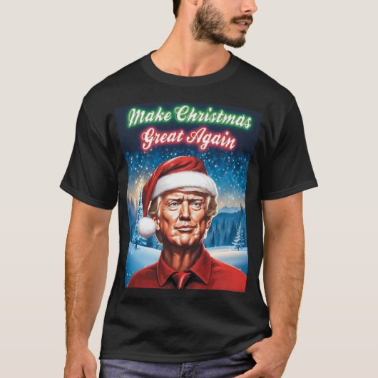 トランプ – 再びクリスマスを作素晴らしる Tシャツ (正面)