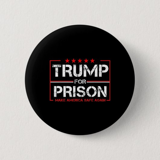 トランプ 刑務所へ 2025 おもしろ トランプ  缶バッジ (正面)