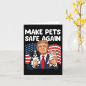 トランプ 動物を安全にしよう 笑 ペットを救おう トランプに投票 カード (黄色い花)