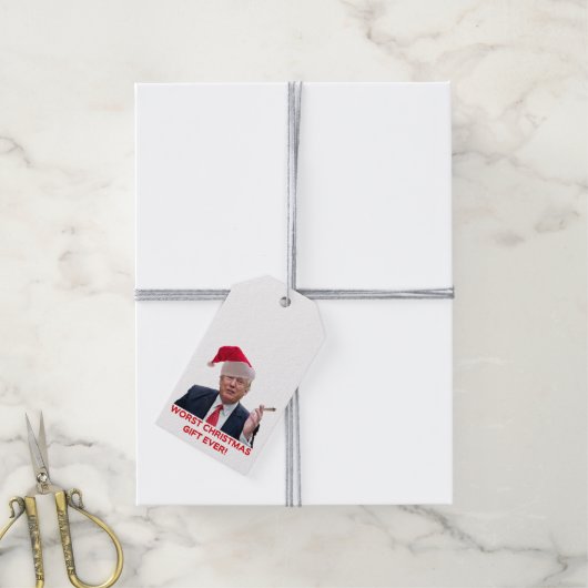 トランプ、史上最悪のクリスマスプレゼント！ ギフトタグ (より糸付き)