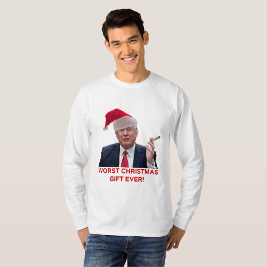 トランプ、史上最悪のクリスマスプレゼント！ Tシャツ (正面フル)