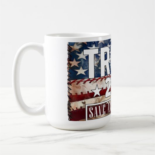 トランプ！救アメリカ。 コーヒーマグカップ (左)