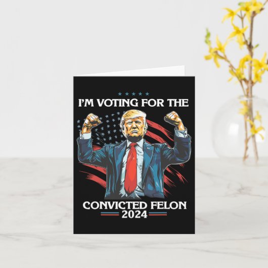トランプ 有罪45 私は有罪判決を受けた者を支持する カード (黄色い花)