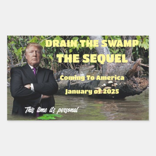 トランプ - 沼を干す 続編 長方形シール (正面)