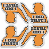 トランプ「私がやった!!」 シルエットオレンジビニールカット シール (正面)