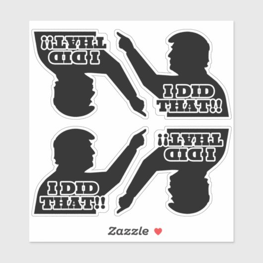 トランプ「私がやった!!」 シルエットブラックビニールカット シール (シート)