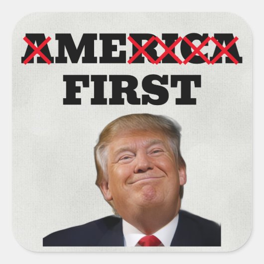 トランプ(私が最初)ステッカー スクエアシール (正面)
