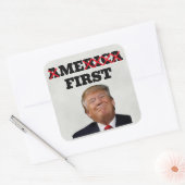 トランプ(私が最初)ステッカー スクエアシール (封筒)