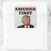 トランプ(私が最初)ステッカー スクエアシール (バッグ)
