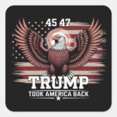 トランプ 第45代 第47代 大統領 フラッグ 2025 鯲 アメリカ  スクエアシール (正面)