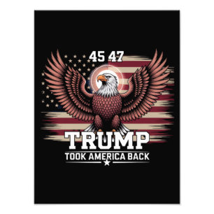 トランプ 第45代 第47代 大統領 フラッグ 2025 鷲 アメリカ フォトプリント