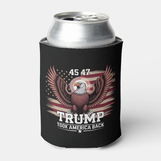 トランプ 第45代 第47代 大統領 フラッグ 2025 鷲 アメリカ  缶クーラー (缶正面)