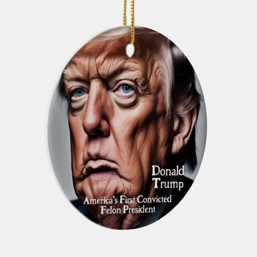トランプ：米国初の有罪判決を受けたフェロン大統領 セラミックオーナメント (右)