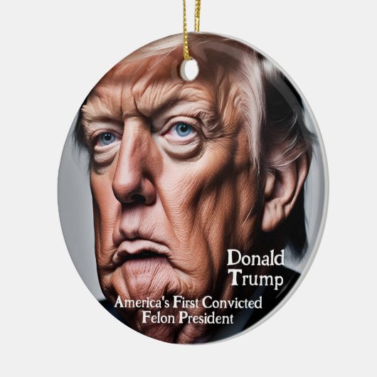 トランプ:米国初の有罪判決を受けたフェロン大統領 セラミックオーナメント (左)