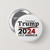 トランプ_米救総統、2024年選挙 缶バッジ (正面&裏面)
