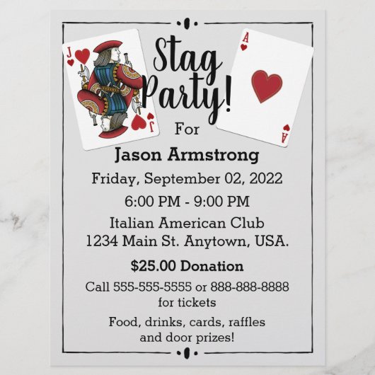 トランプ 結婚前パーティー フライヤー (正面)