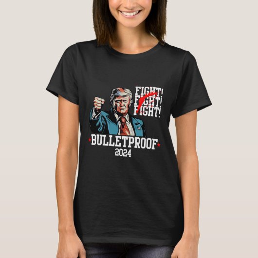 トランプ 防弾 戦え 戦え 戦え Tシャツ (正面)