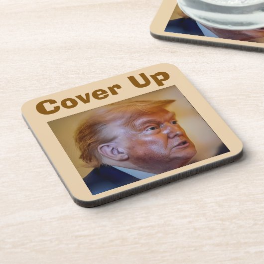 トランプ/隠蔽ビアコースター コースター (左側)