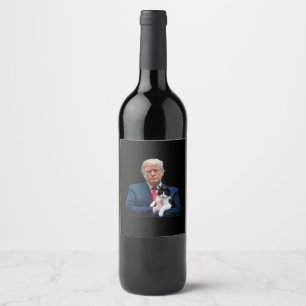 トランプ 2024年 猫 MAGA おもしろ トランプ 猫 ワインラベル