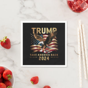 トランプ 2024 アメリカを取り戻せ アメリカ国旗 トランプ 2 スタンダードカクテルナプキン