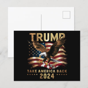 トランプ 2024 アメリカを取り戻せ アメリカ国旗 トランプ 2 ポストカード
