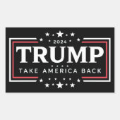 トランプ 2024 アメリカを取り戻せ 長方形シール (正面)