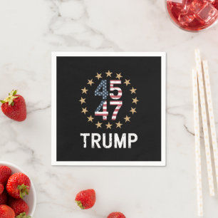 トランプ 2024 フラッグ アメリカを取り戻せ トランプ 45 47 スタンダードカクテルナプキン