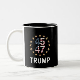 トランプ 2024 フラッグ アメリカを取り戻せ トランプ 45 47 ツートーンマグカップ