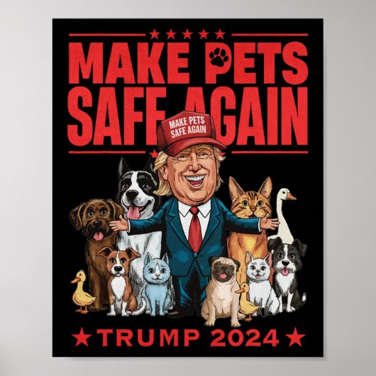 トランプ 2024 ペットをもう一度安全に うちの子を守ろう 5 ポスター (正面)