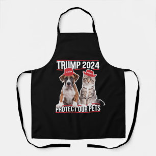 トランプ 2024 ペットを守ろう 猫 犬 MAGA エプロン
