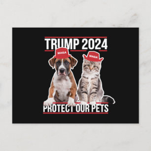 トランプ 2024 ペットを守ろう 猫 犬 MAGA ポストカード
