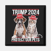 トランプ 2024 ペットを守ろう 猫 犬 MAGA マグネット (正面)