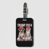 トランプ 2024 ペットを守ろう 猫 犬 MAGA ラゲッジタグ (正面縦)