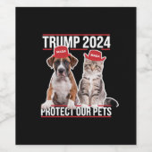 トランプ 2024 ペットを守ろう 猫 犬 MAGA ワインラベル (シングルラベル)