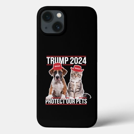 トランプ 2024 ペットを守ろう 猫 犬 MAGA Case-Mate iPhoneケース (裏面)