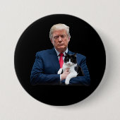 トランプ 2024 猫 MAGA おもしろ トランプ 猫 缶バッジ (正面)