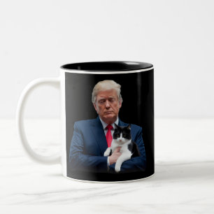 トランプ 2024 猫 MAGA 笑 トランプ 猫 ツートーンマグカップ