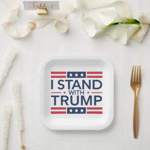 トランプ 2024 私はトランプを支持します 大統領を支持します ペーパープレート