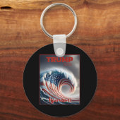 トランプ 2024 赤い波津波 アメリカ大統領選挙 投票 再 キーホルダー (正面)