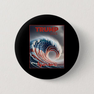 トランプ 2024 赤い波 津波 USA 選挙 投票 再 缶バッジ